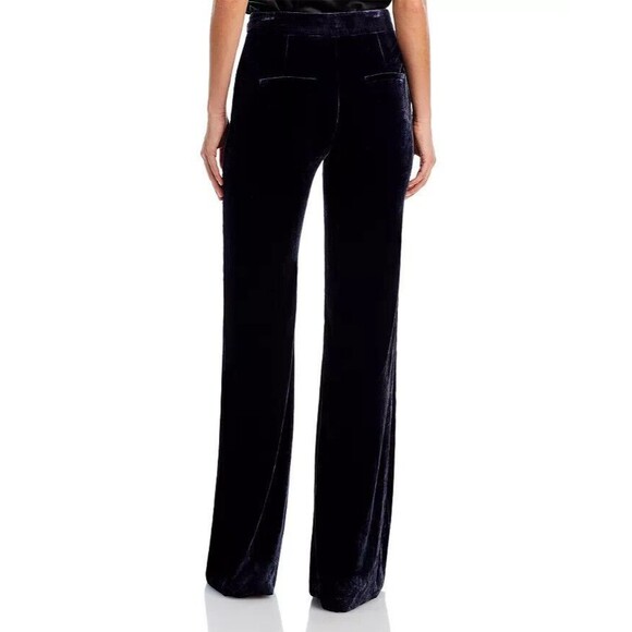 VERONICA BEARD Lebone Velvet Pants Women's Navy Rayon Wide-Leg Size 6 NWT $478 - Picture 3 of 15